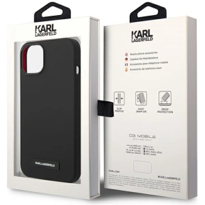 Etui Karl Lagerfeld KLHMP14MSLMP1K Apple iPhone 14 Plus / 15 Plus hardcase czarny/black Silicone Plaque Magsafe