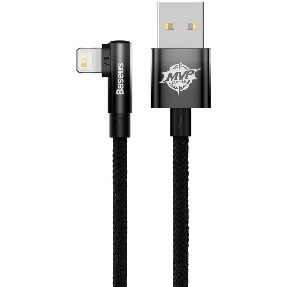 Kabel kątowy Baseus MVP 2 Elbow USB-A - Lightning 2m 2.4A czarny