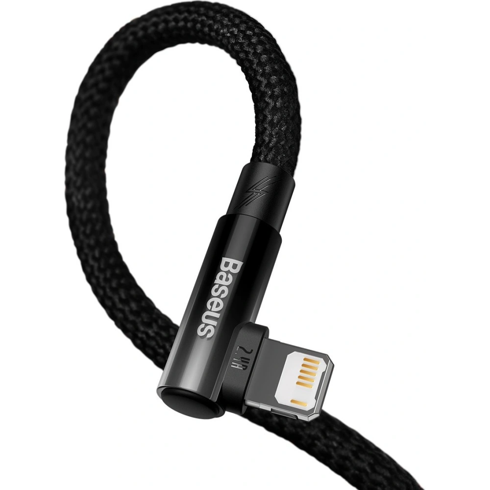 Kabel kątowy Baseus MVP 2 Elbow USB-A - Lightning 2m 2.4A czarny