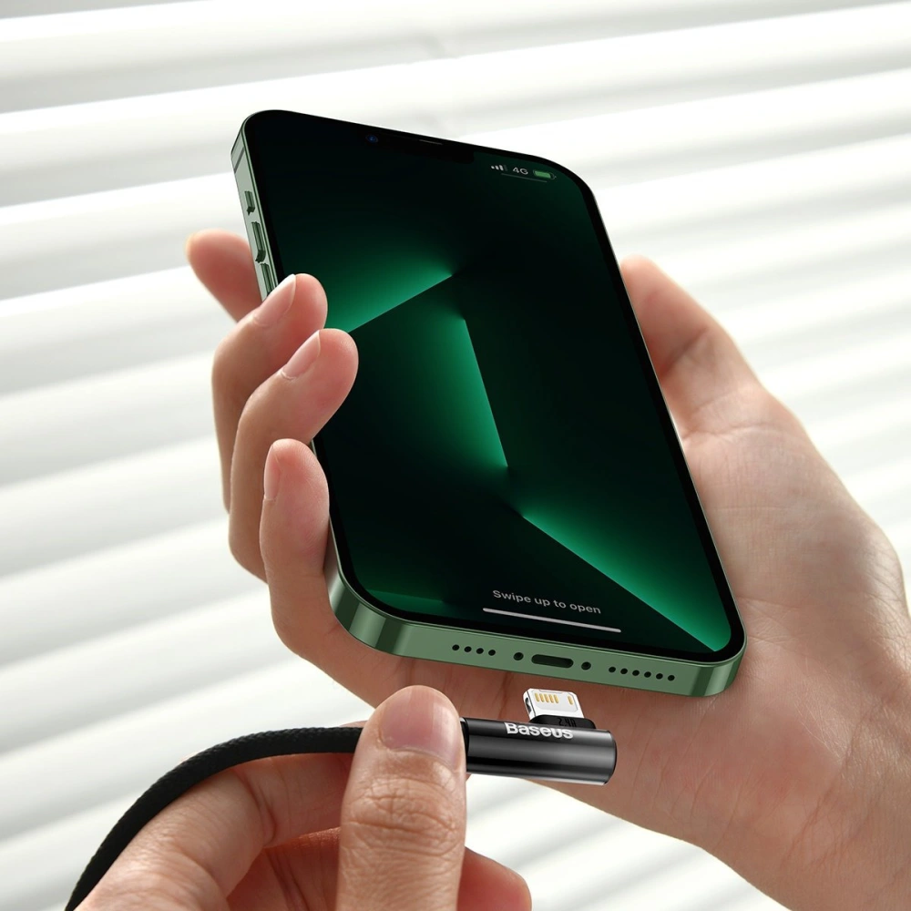 Kabel kątowy Baseus MVP 2 Elbow USB-A - Lightning 2m 2.4A czarny