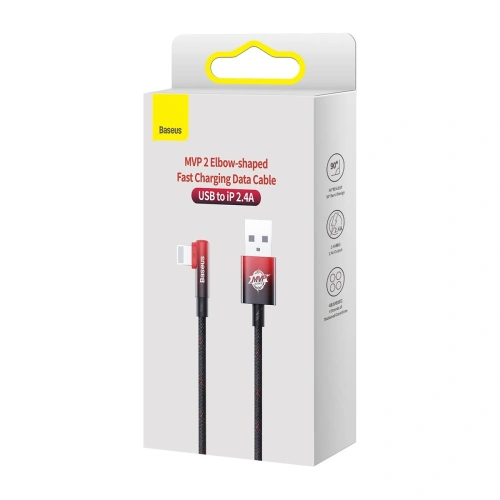 Kup Winkelkabel Baseus MVP 2 Elbow USB-A - Lightning 2m 2.4A rot - BSU3574 - {ean13} - Sklep Home Screen