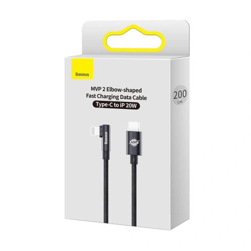 Kup Cablul unghiular Baseus MVP 2 USB-C - Lightning PD 2m 20W negru - BSU3575 - {ean13} - Sklep Home Screen