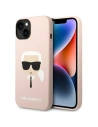 Etui Karl Lagerfeld KLHMP14SSLKHLP Apple iPhone 14 hardcase roz cu deschidere la culoare/roz deschis Silicone Karl`s Head Magsafe