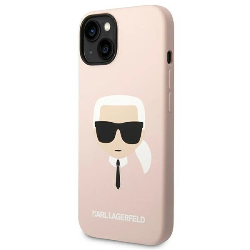Kup Etui Karl Lagerfeld KLHMP14SSLKHLP Apple iPhone 14 hardcase roz cu deschidere la culoare/roz deschis Silicone Karl`s Head Magsafe - KLD1087 - {ean13} - Sklep Home Screen