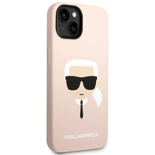 Kup Etui Karl Lagerfeld KLHMP14SSLKHLP Apple iPhone 14 hardcase roz cu deschidere la culoare/roz deschis Silicone Karl`s Head Magsafe - KLD1087 - {ean13} - Sklep Home Screen