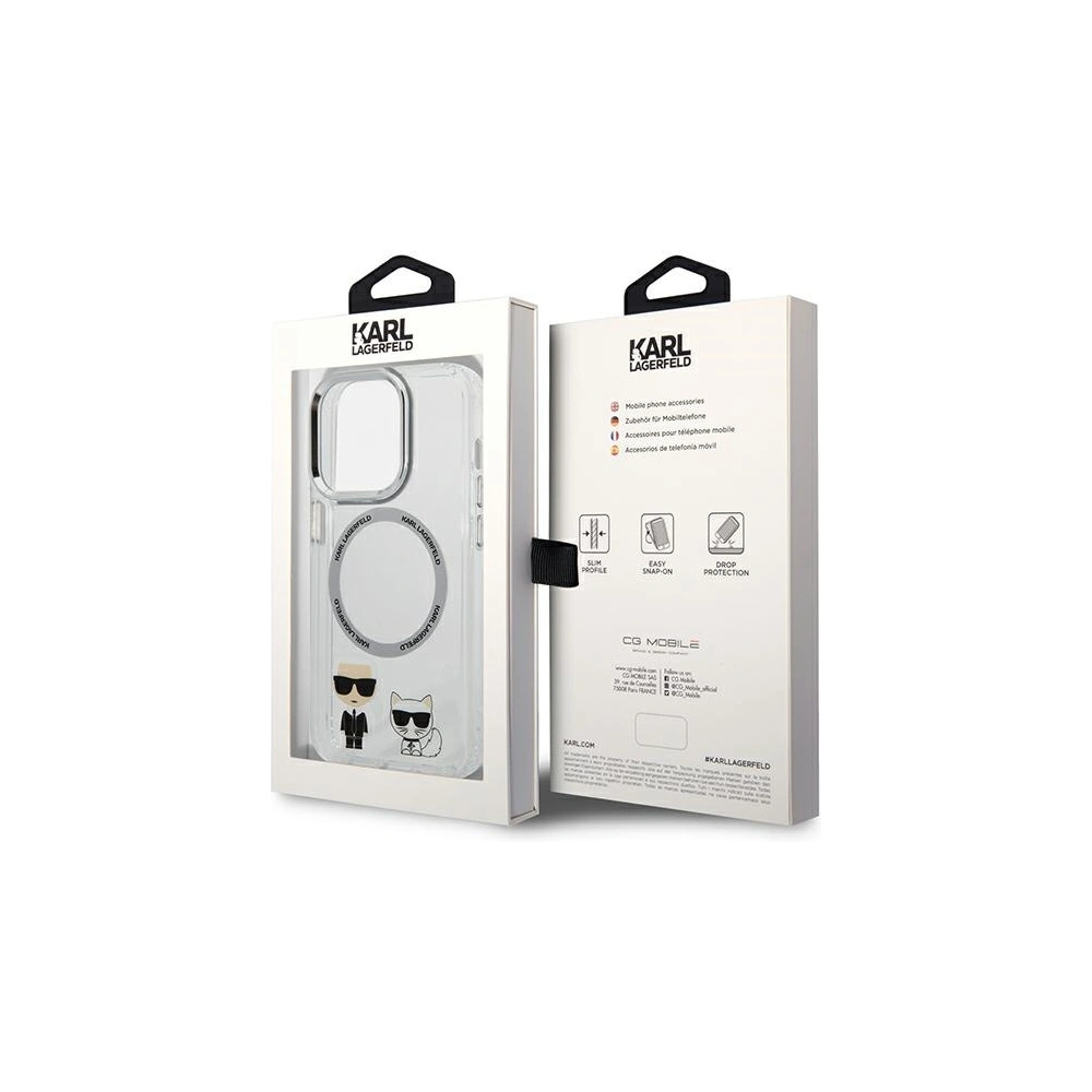 Etui Karl Lagerfeld KLHMP14XHKCT Apple iPhone 14 Pro Max hardcase przeźroczysty/transparent Karl & Choupette Aluminium Magsafe