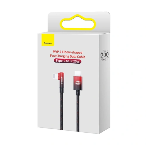 Kup Kabel unghiular Baseus MVP 2 Elbow USB-C - Lightning PD 2m 20W roșu - BSU3576 - {ean13} - Sklep Home Screen