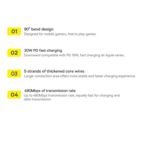 Buy Baseus MVP 2 Elbow USB-C - Lightning angle cable PD 2m 20W red - BSU3576 - {ean13} - Home Screen Store Europe