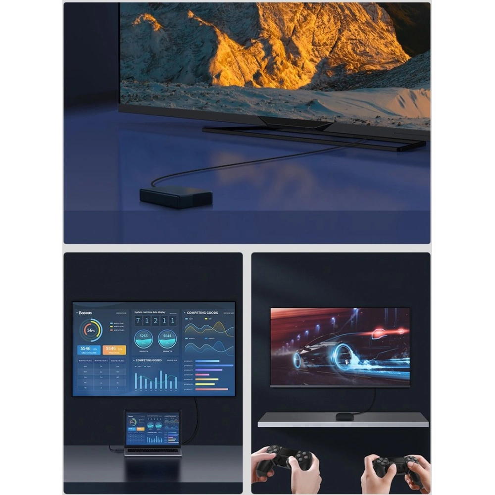 Kabel HDMI 2.1 Baseus High Definition Series 8K 60Hz 1,5m czarny