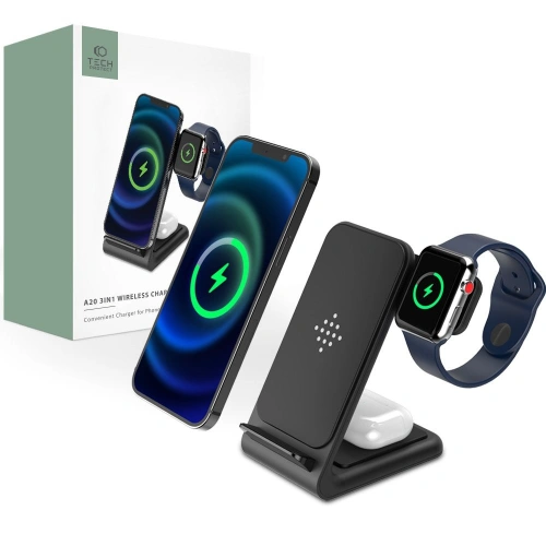 Kup Vezeték nélküli töltő Tech-Protect QI15W-A20 3in1 Vezeték nélküli Töltő Fekete - THP1390 - {ean13} - Sklep Home Screen