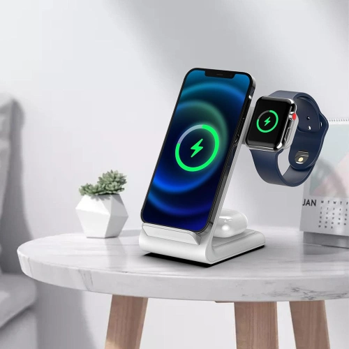 Kup Vezeték nélküli töltő Tech-Protect QI15W-A20 3in1 vezeték nélküli töltő fehér - THP1391 - {ean13} - Sklep Home Screen