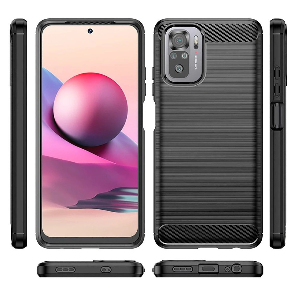 Etui Tech-Protect TPUCarbon POCO M5s/Redmi Note 10/10s Black