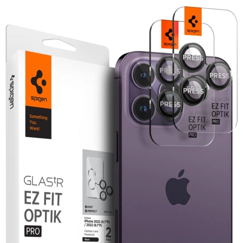 Kup Sticlă securizată pentru aparat Spigen Optik.tr ez Fit Camera Protector Apple iPhone 14 Pro/14 Pro Max Negru [2 PACK] - SPN2530 - {ean13} - Sklep Home Screen