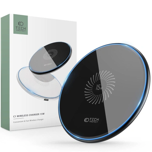 Kup Ładowarka bezprzewodowa Tech-Protect QI15W-C1 Wireless Charger 15W Black - THP1413 - {ean13} - Sklep Home Screen