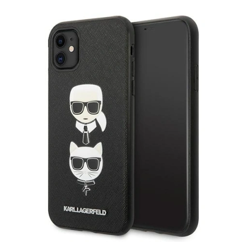 Kup Case Karl Lagerfeld KLHCN61SAKICKCBK Apple iPhone 11 schwarz/black hardcase Saffiano Ikonik Karl&Choupette Head - KLD1093 - {ean13} - Sklep Home Screen