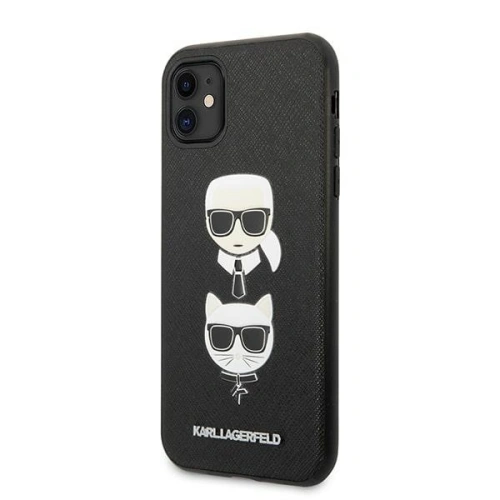 Kup Case Karl Lagerfeld KLHCN61SAKICKCBK Apple iPhone 11 schwarz/black hardcase Saffiano Ikonik Karl&Choupette Head - KLD1093 - {ean13} - Sklep Home Screen