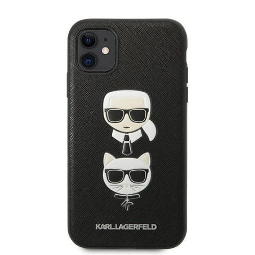Kup Case Karl Lagerfeld KLHCN61SAKICKCBK Apple iPhone 11 schwarz/black hardcase Saffiano Ikonik Karl&Choupette Head - KLD1093 - {ean13} - Sklep Home Screen