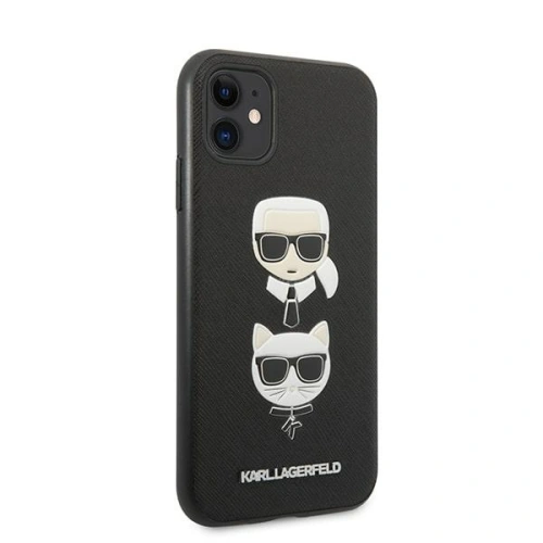 Kup Case Karl Lagerfeld KLHCN61SAKICKCBK Apple iPhone 11 schwarz/black hardcase Saffiano Ikonik Karl&Choupette Head - KLD1093 - {ean13} - Sklep Home Screen