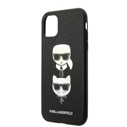 Kup Case Karl Lagerfeld KLHCN61SAKICKCBK Apple iPhone 11 schwarz/black hardcase Saffiano Ikonik Karl&Choupette Head - KLD1093 - {ean13} - Sklep Home Screen