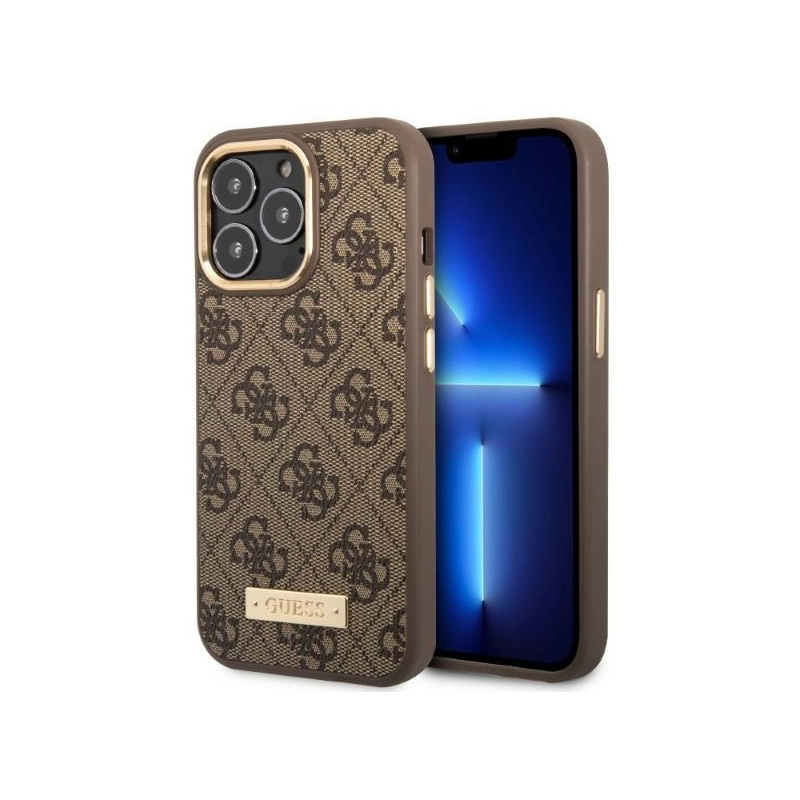 Kup Etui Guess GUHMP13LU4GPRW Apple iPhone 13 Pro brązowy/brown hard case 4G Logo Plate MagSafe - 3666339056551 - GUE2073 - Homescreen.pl