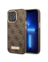 Etui Guess GUHMP13LU4GPRW Apple iPhone 13 Pro brązowy/brown hard case 4G Logo Plate MagSafe