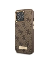 Etui Guess GUHMP13LU4GPRW Apple iPhone 13 Pro brązowy/brown hard case 4G Logo Plate MagSafe