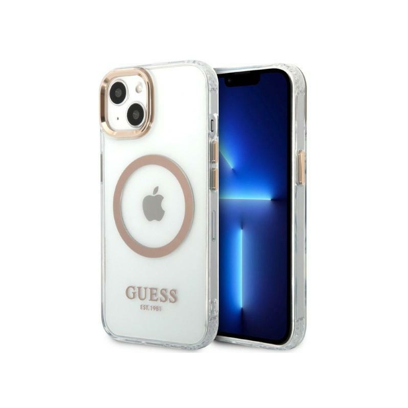 Kup Etui Guess GUHMP13MHTRMD Apple iPhone 13 złoty/gold hard case Metal Outline Magsafe - 3666339057145 - GUE2074 - Homescreen.pl