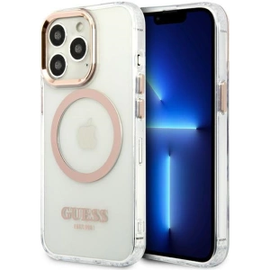 Buy Guess GUHMP13XHTRMD Apple iPhone 13 Pro Max gold hard case Metal Outline Magsafe - GUE2079 - {ean13} - Home Screen Store Europe