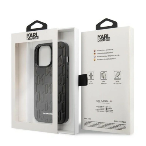 Kup Case Karl Lagerfeld KLHCP13XMNMP1K Apple iPhone 13 Pro Max Hardcase schwarz/black Monogramm-Plakette - KLD1107 - {ean13} - Sklep Home Screen