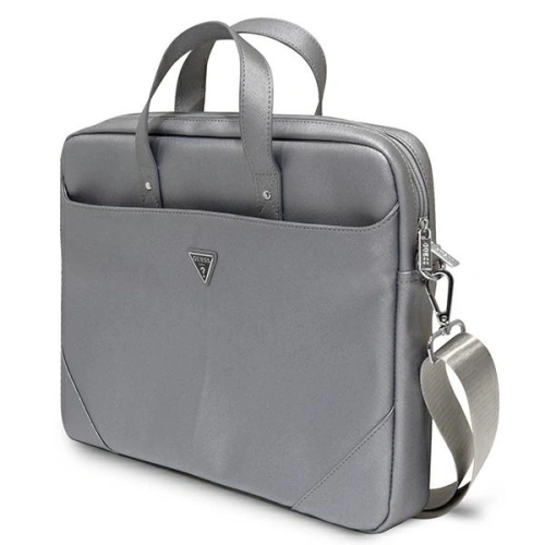 Kup Torba Guess GUCB15PSATLG 16 cali srebrny/silver Saffiano Hot Stamp Triangle Logo - GUE2089 - {ean13} - Sklep Home Screen