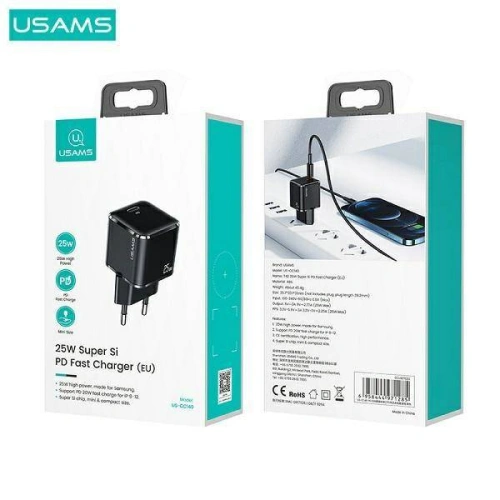 Kup Încărcător de rețea USAMS T42 mini 1xUSB-C 25W Super SI 5V-3A PD3.0 Încărcare rapidă negru/black CC140TC01 - USA533BLK - {ean13} - Sklep Home Screen