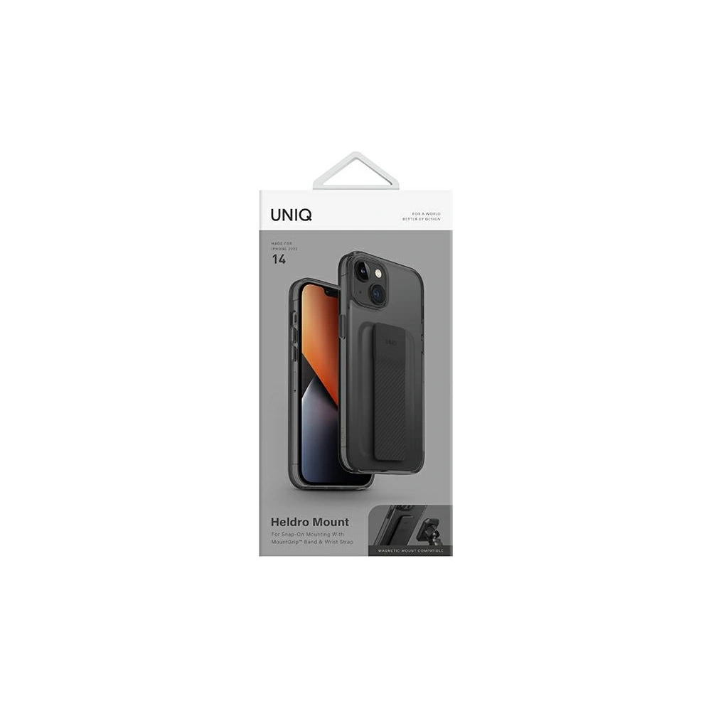Etui UNIQ Heldro Mount Apple iPhone 14 czarny/vapour smoke