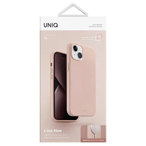 Kup Etui UNIQ Lino Hue Apple iPhone 14 Magclick Charging růžový/blush pink - UNIQ690 - {ean13} - Sklep Home Screen