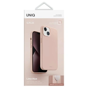 Etui UNIQ Lino Hue Apple iPhone 14 Plus / 15 Plus Magclick Charging różowy/blush pink