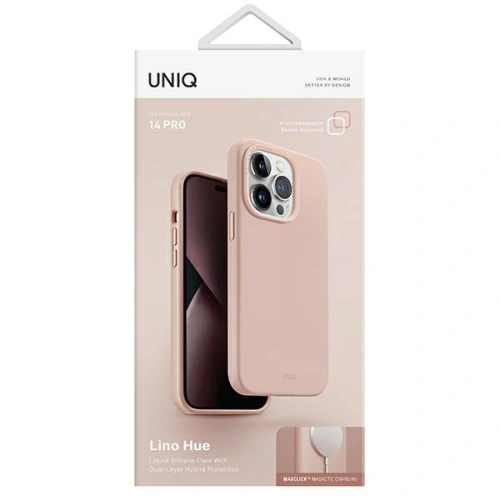 Kup Etui UNIQ Lino Hue Apple iPhone 14 Pro Magclick Charging rózowy/blush pink - UNIQ694 - {ean13} - Sklep Home Screen
