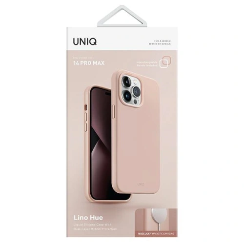 Kup Etui UNIQ Lino Hue Apple iPhone 14 Pro Max Magclick Charging růžový/blush pink - UNIQ696 - {ean13} - Sklep Home Screen