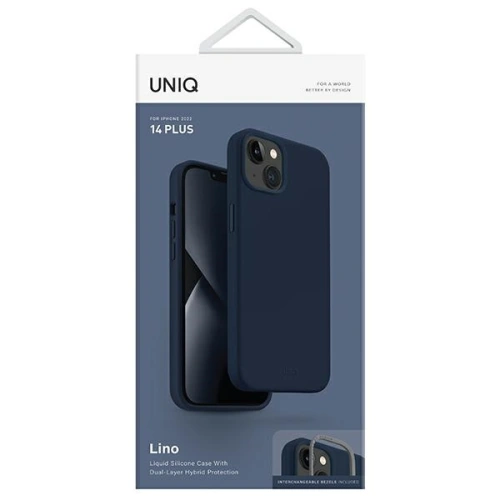 Kup Etui UNIQ Lino Apple iPhone 14 Plus / 15 Plus albastru/marină albastră - UNIQ704 - {ean13} - Sklep Home Screen