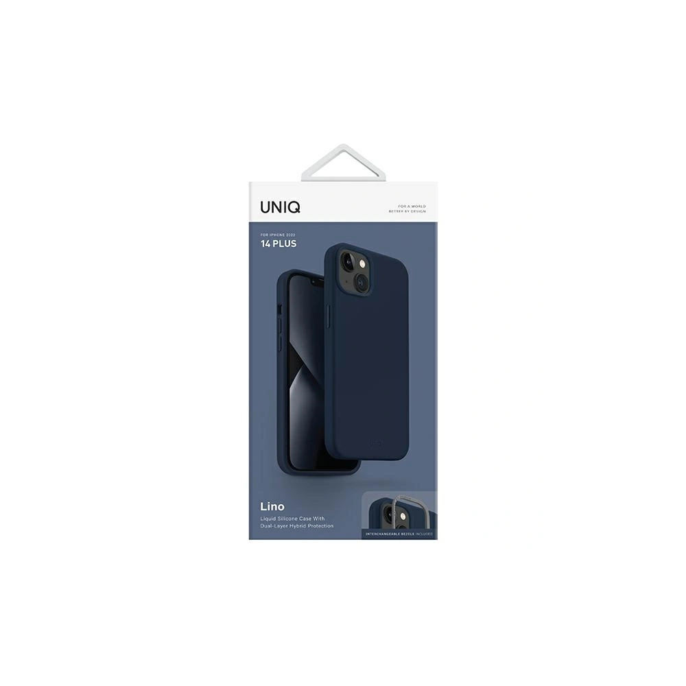 Etui UNIQ Lino Apple iPhone 14 Plus / 15 Plus niebieski/marine blue