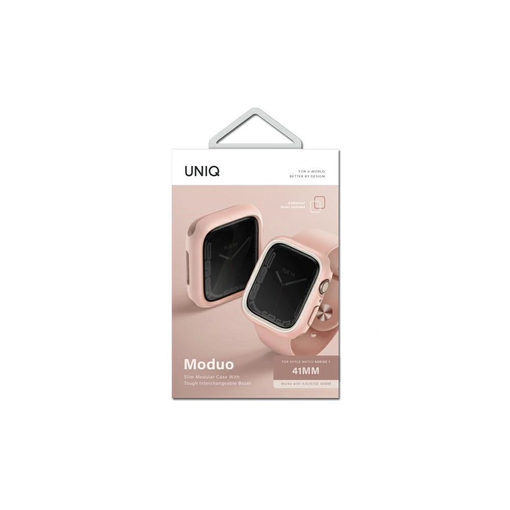 Etui UNIQ Moduo Apple Watch Series  4/5/6/7/8/SE 40/41mm różowy-biały/blush-white