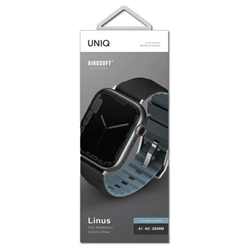 Buy UNIQ Linus strap Apple Watch 4/5/6/7/8/9/SE/10 40/41/42mm Airosoft Silicone black/midnight black - UNIQ727 - {ean13} - Home Screen Store Europe