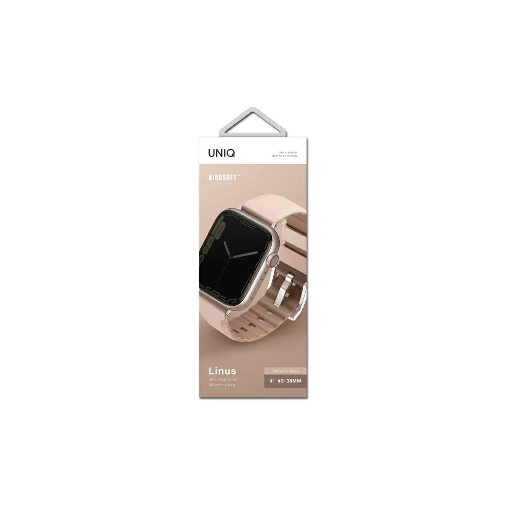 Pasek UNIQ Linus Apple Watch 4/5/6/7/8/9/SE/10 40/41/42mm Airosoft Silicone różowy/blush pink