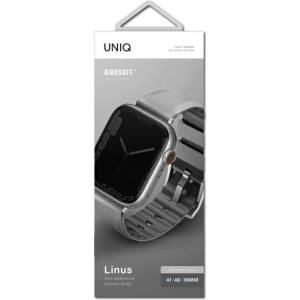 Pasek UNIQ Linus Apple Watch 4/5/6/7/8/9/SE/10 40/41/42mm Airosoft szilikon szürke/chalk grey