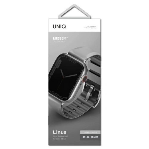 Kup UNIQ Linus Apple Watch 4/5/6/7/8/9/SE/10 40/41/42mm Airosoft Silikon grau/chalk grey - UNIQ729 - {ean13} - Sklep Home Screen
