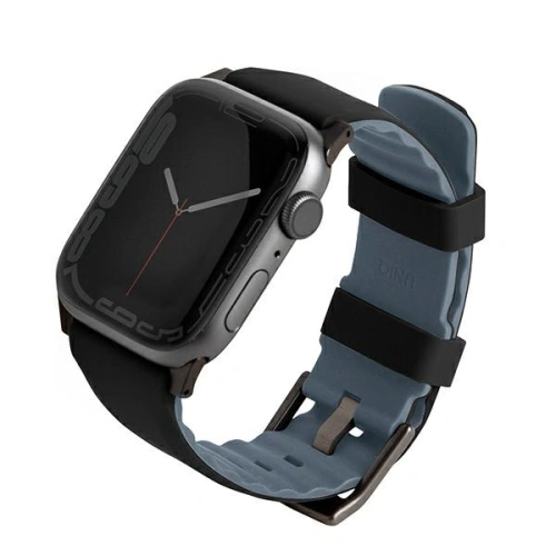 Kup UNIQ Linus Apple Watch 4/5/6/7/SE/8/9/Ultra 44/45/49mm Airosoft Silikon schwarz/midnight black - UNIQ730 - {ean13} - Sklep Home Screen