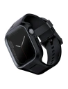 Pasek + etui UNIQ Monos 2in1 Apple Watch 4/5/6/7/8/9/SE 44/45mm fekete/éjjeli fekete