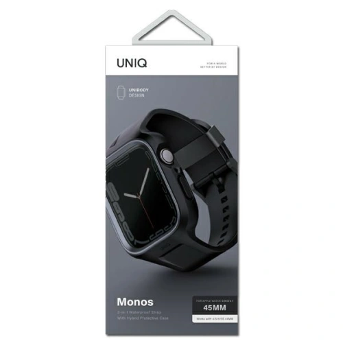 Kup Pasek + etui UNIQ Monos 2in1 Apple Watch 4/5/6/7/8/9/SE 44/45mm fekete/éjjeli fekete - UNIQ734 - {ean13} - Sklep Home Screen
