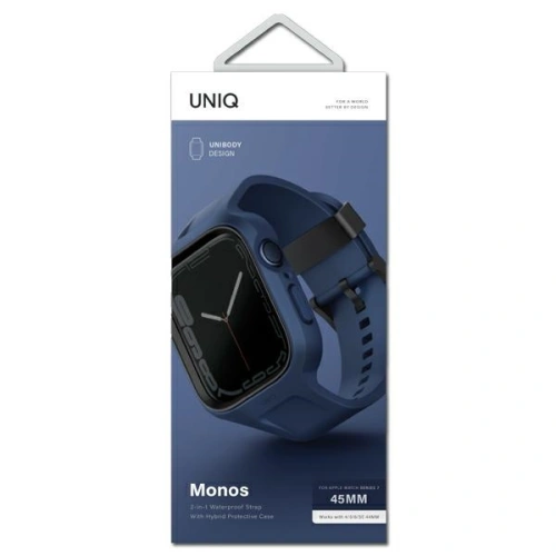 Kup Pasek + etui UNIQ Monos 2in1 Apple Watch 4/5/6/7/8/9/SE 44/45mm kék/marine blue - UNIQ735 - {ean13} - Sklep Home Screen