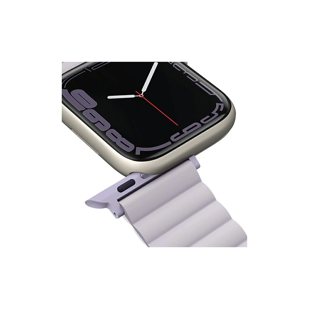 Pasek UNIQ Revix Apple Watch 4/5/6/7/8/SE/SE2/9/10 40/41/42mm Reversible Magnetic lilak-biały/lilac-white