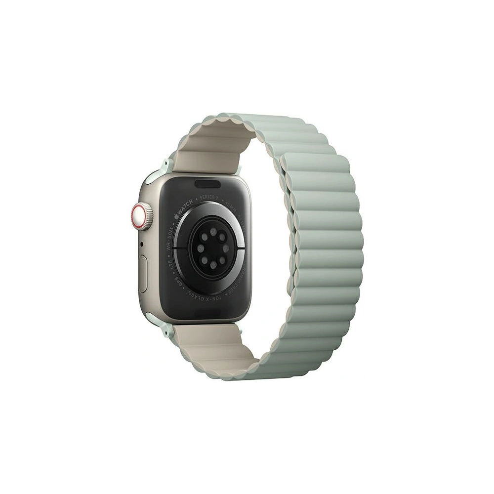 Pasek UNIQ Revix Apple Watch 4/5/6/7/8/SE/SE2/9/10 40/41/42mm Reversible Magnetic zielony-beżowy/sage-beige