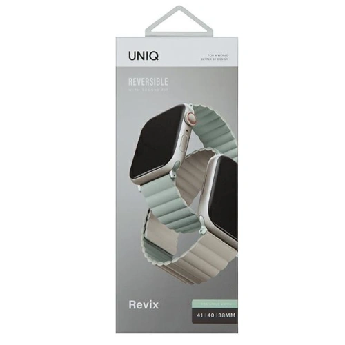Kup Pasek UNIQ Revix Apple Watch 4/5/6/7/8/SE/SE2/9/10 40/41/42mm Reverzibilní Magnetic zeleno-bežový/sage-beige - UNIQ738 - {ean13} - Sklep Home Screen
